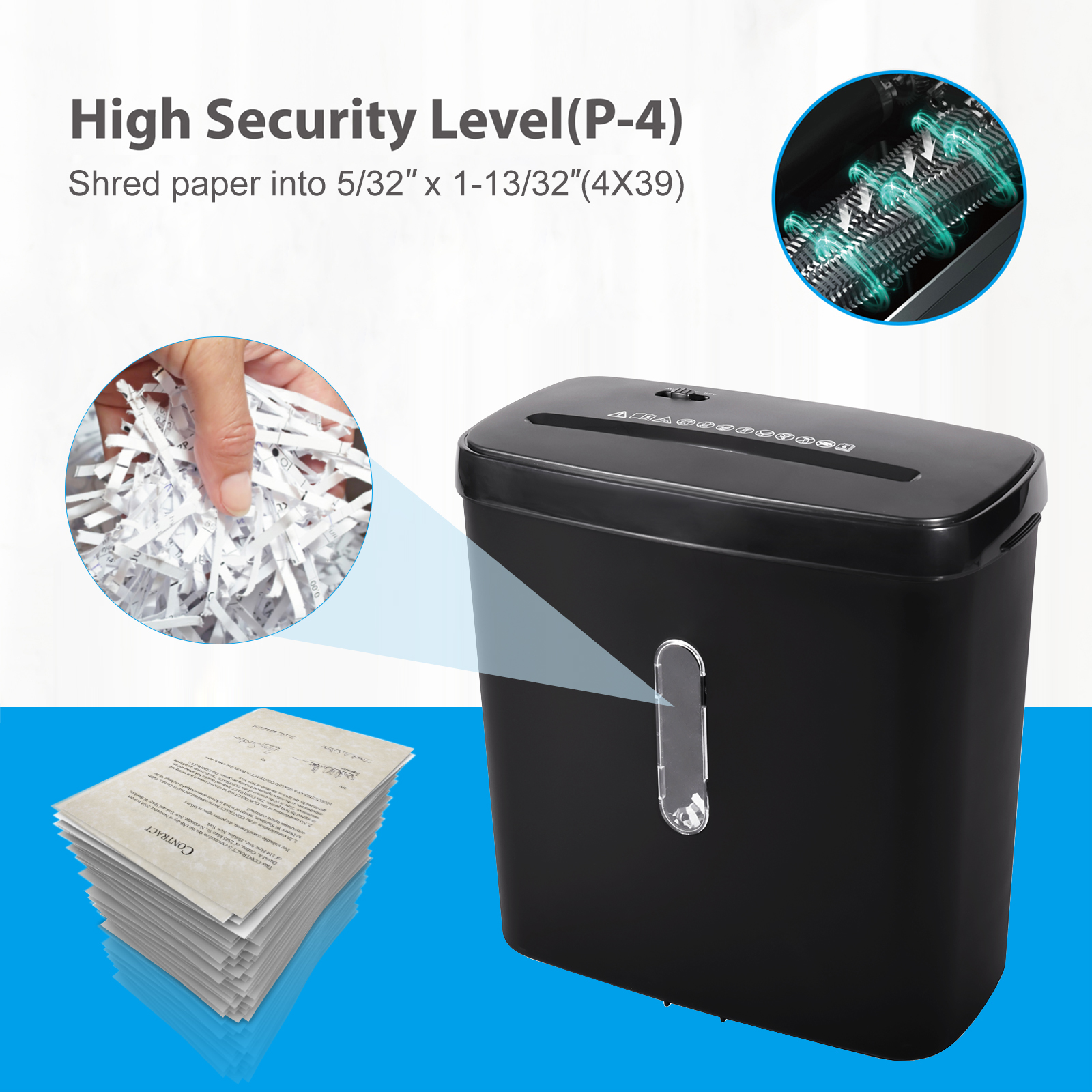 Electric Documents Cross Cut Paper Destroy Machine C502P 6 Sheet Credit Card Shredder With 11L Mini Basket Bin