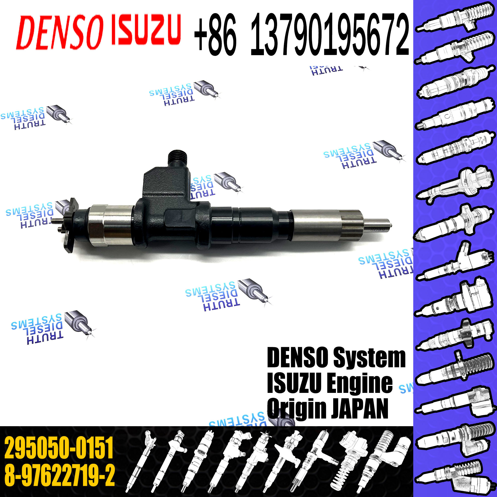 fuel common rail injector 295050-0151 295050-0152 8-97622719-2 8-97622719-3 For ISUZU