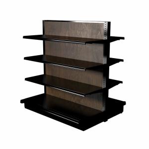 China Timber Wooden Gondola Display Shelving Black Unit Commercial wholesale