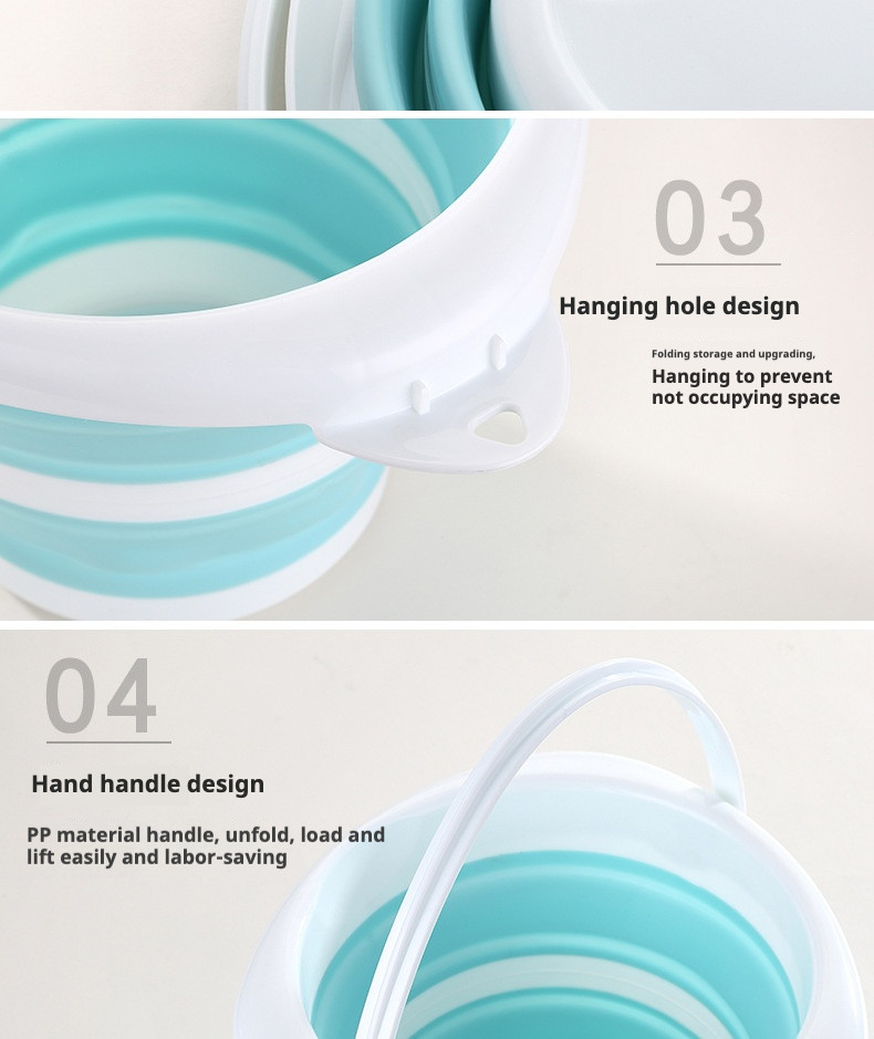 Convenient Foldable Plastic Bucket Multi-functional for Home and Outdoor Applications