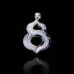 Pure Plain Silver Pendant Couple Elegant Swan Design For Wedding Bridal