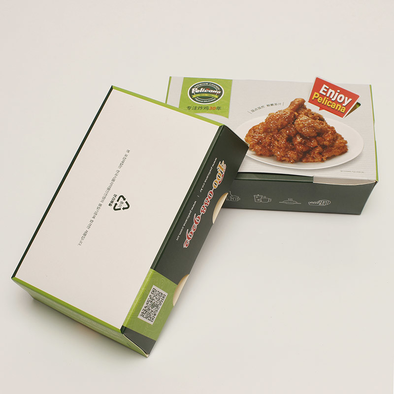 Kraft Disposable Food Packaging Box Snack Varnishing Take Away Container