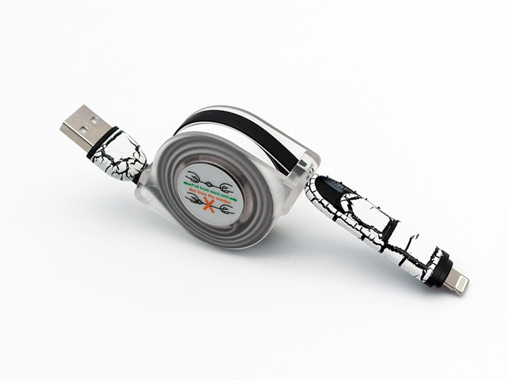 Leather USB Extension Cable TPE Material 2 In 1 Cord For Smartphone Durable