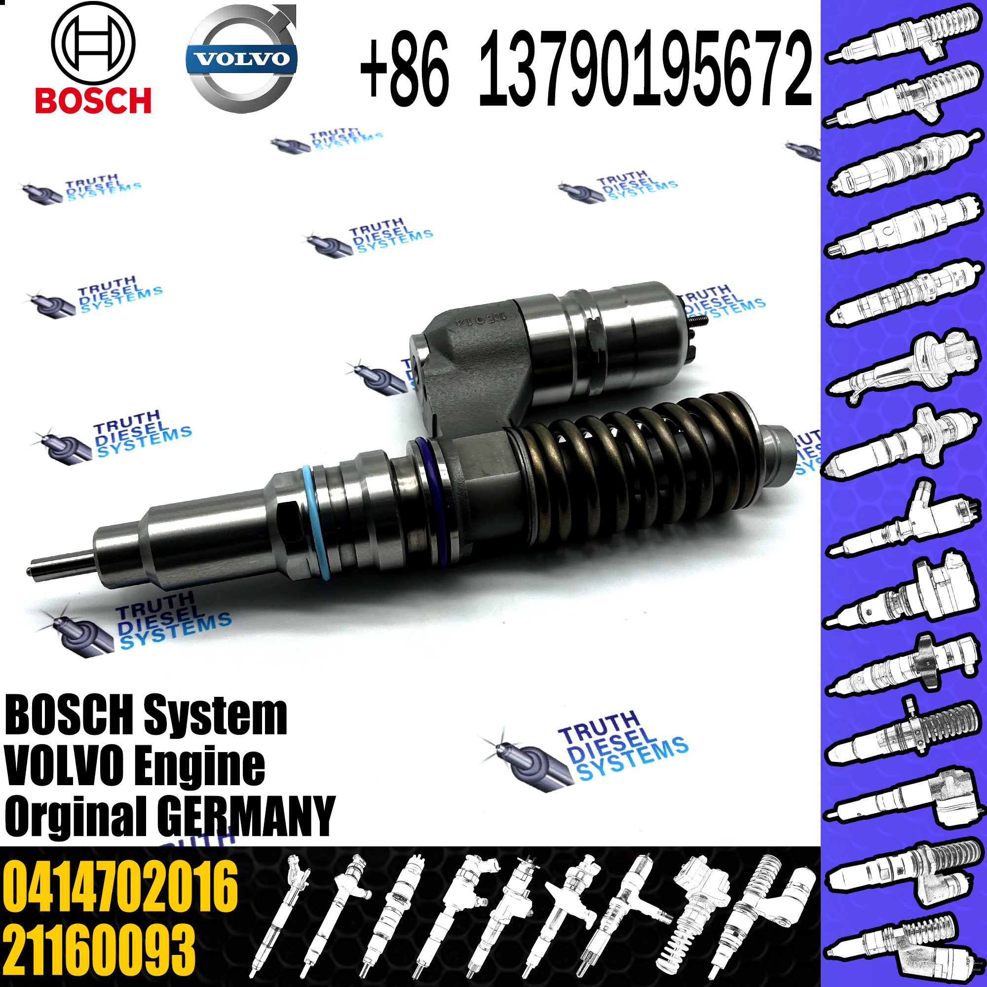 BOSCH fuel Unit pump assembly 0414702016 0414702025 21160093 3801293 for VOL Penta truck engine