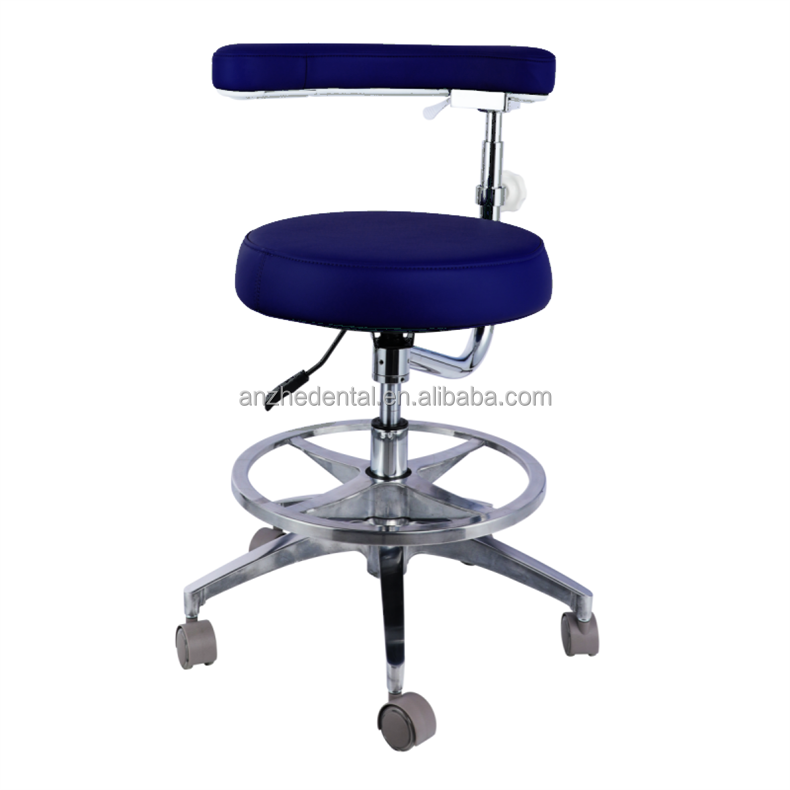 Height Adjustable Hospital Furniture Chair Micro Fiber Leather Round Shape Dentist Stool