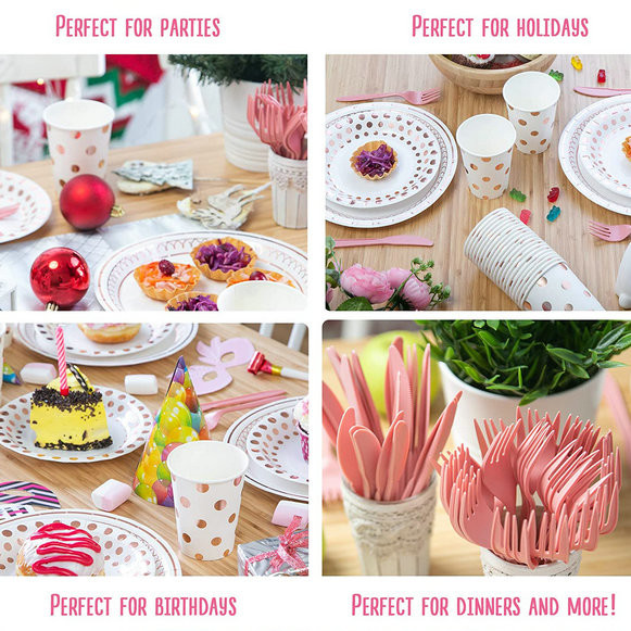 Wedding Elegant Recyclable Environmentally Friendly Disposable Plates And Cutlery