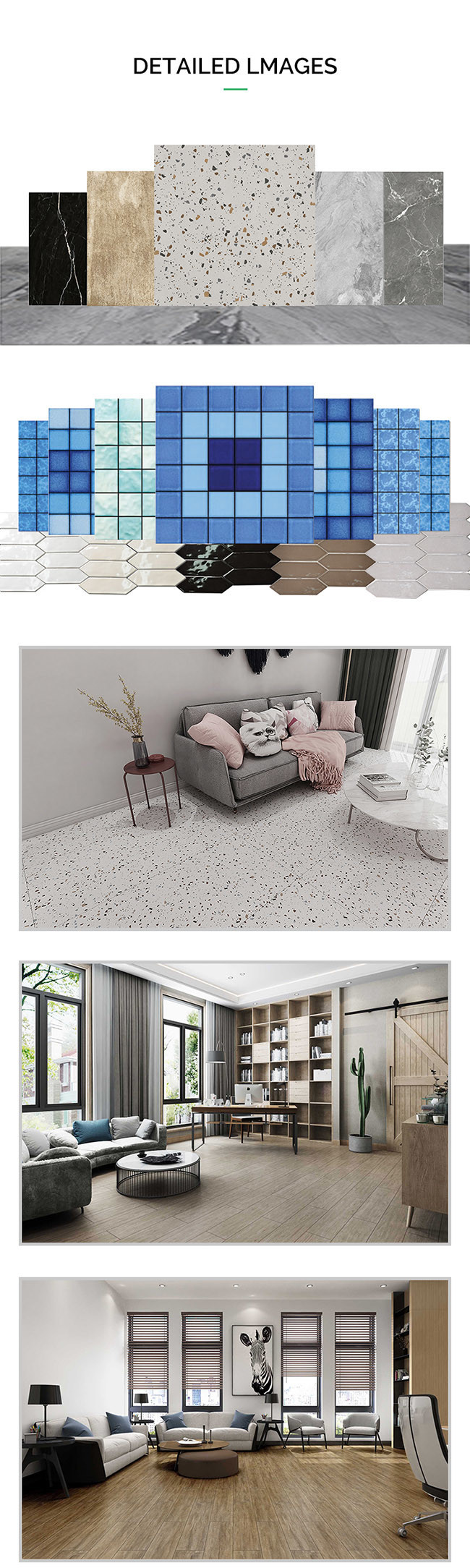 Acid-Resistance 60x120cm Cement Gray External Curtain Wall Thick Tile For Swimming Pool