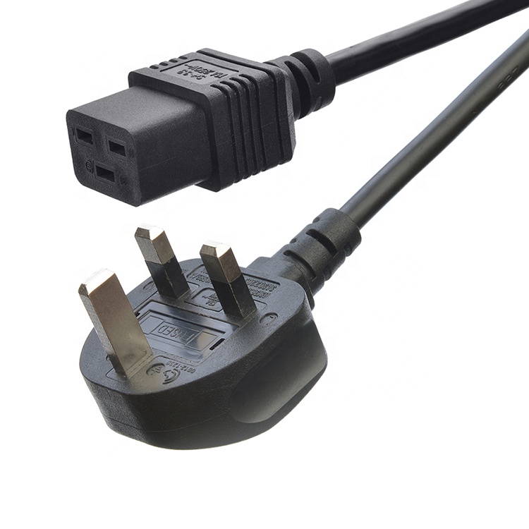 Black/Customized AC Plug IEC60320 C13 C5 With 3 Pin Power Cord UK BS Standard 10A-16A Rated Current Supply Power Cable