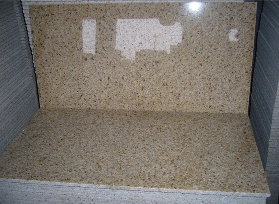 Polished G682 Rust Yellow Granite Stone , G682 Granite Double Sink Vanity Top
