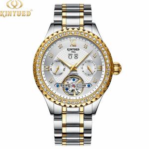 China Diamond Case Luxury Mechanical Watches Calendar Date Display wholesale