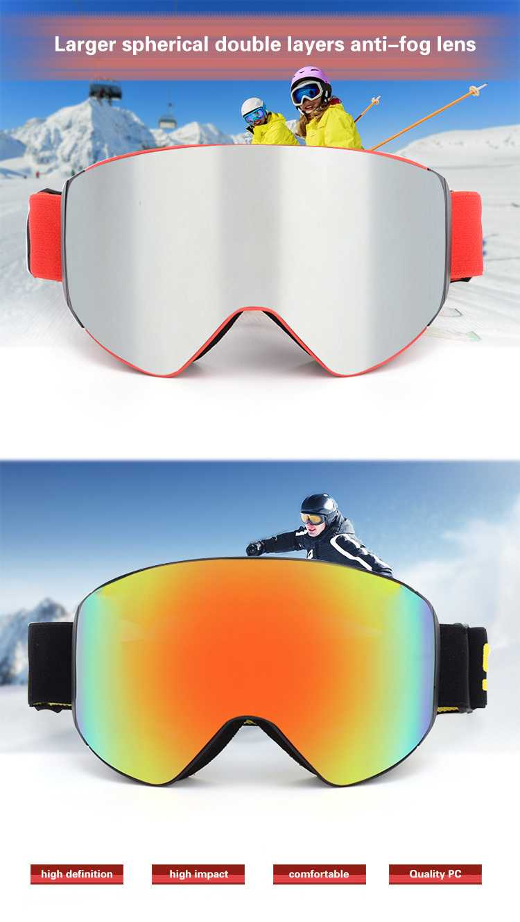 Outdoor PPE Safety Goggles Revo Color Detachable Double Spherical Lense For Ski