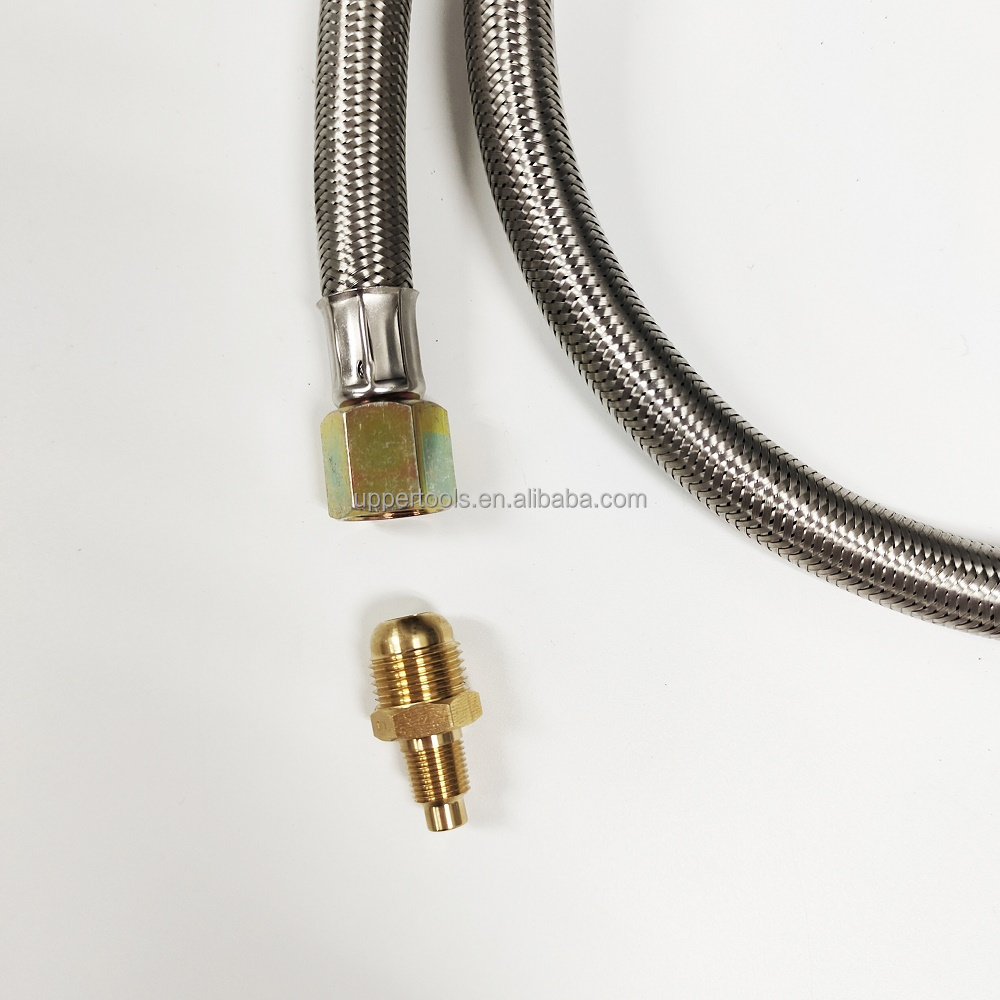 High Pressure LPG Regulator and Stainless Steel Hose for Stove Connection 5 FT Length