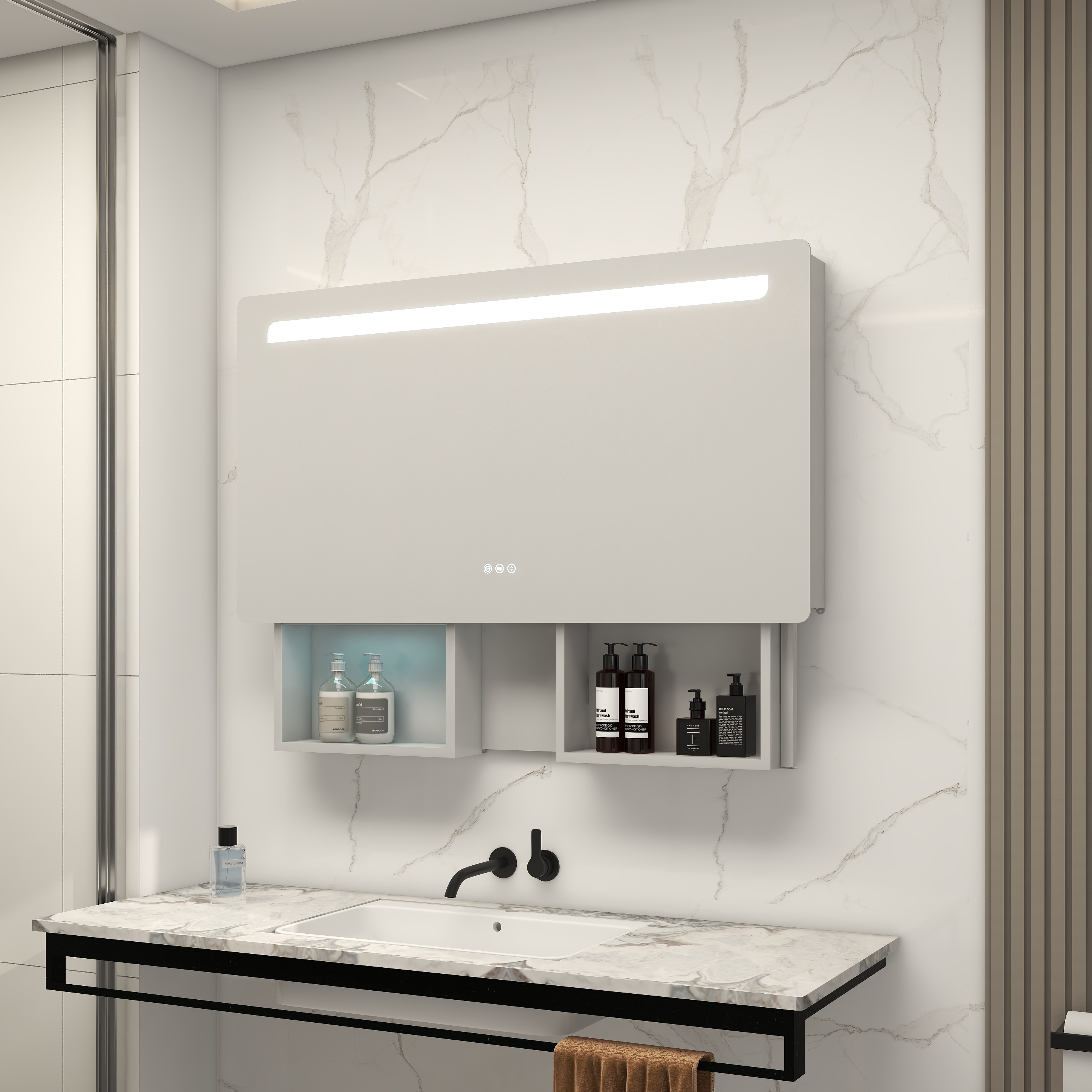 Customized Led Medicine Cabinet With Defogger Convenient Illuminated Medicine Cabinet