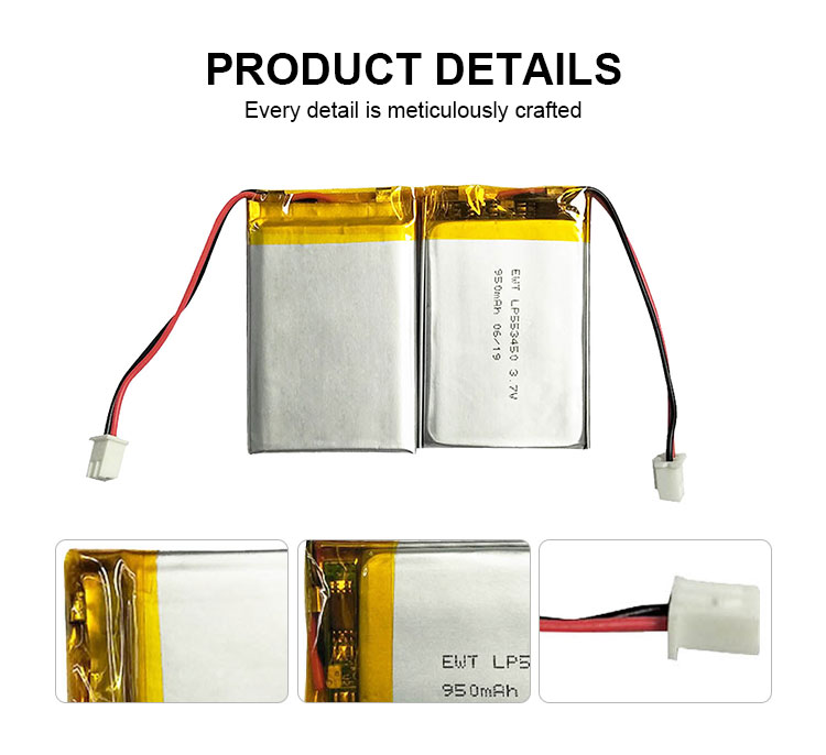 3.7v Lithium Polymer Battery 950mah 1000mAh LiPo Battery Cell 583450 603450