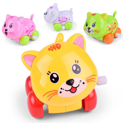 PVC Wind Up Easter Puzzle Toys for Kids Cute Animals Toy Cat Flipping Walking Jumping Clockwork Bulk Birthday Gift Party Favors