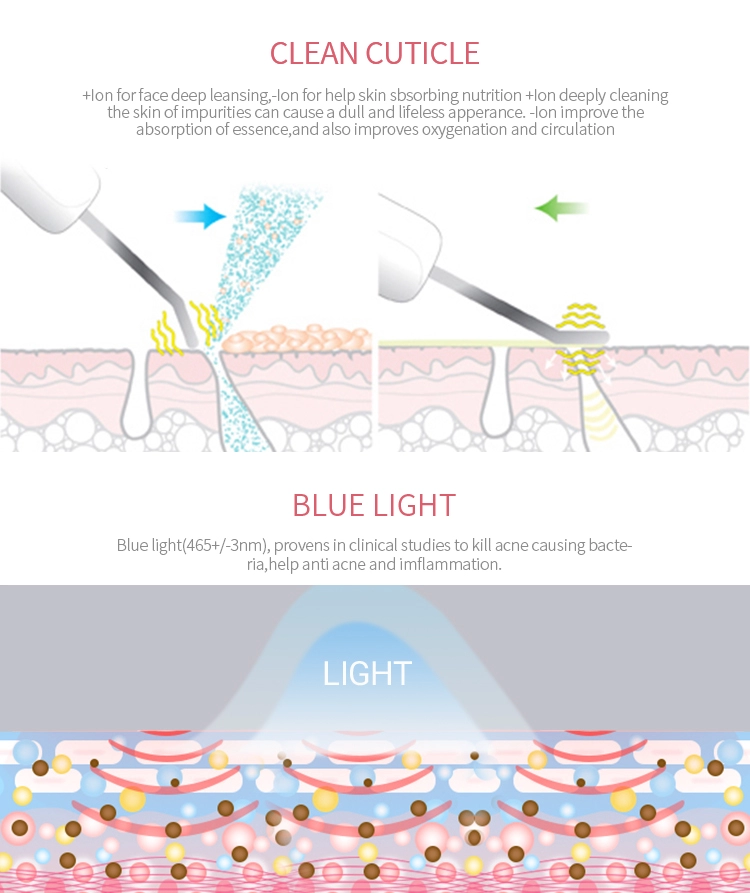 Ultrasonic skin scrubber facial equipment home use beauty device
