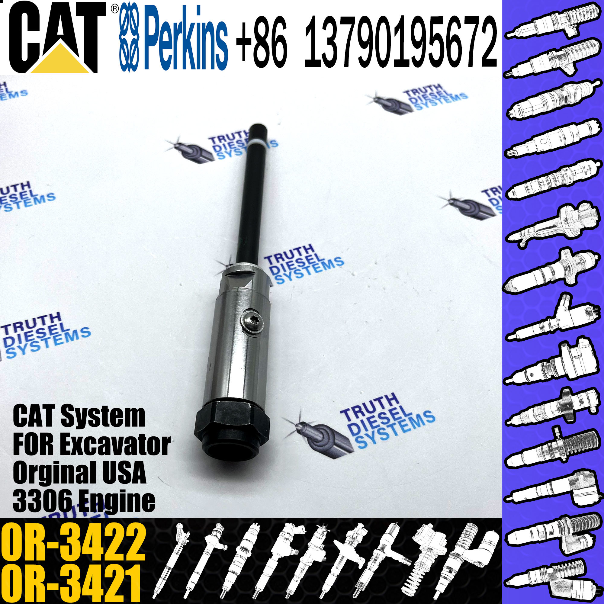 4W7018 Diesel Injector Nozzle 0R-1745 0R-3422 For Caterpillar Engine 3406B