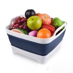Collapsible 9L Silicone Strainer Basket Silicone Household Products Blue White