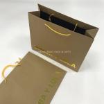 Company Logo Personalized Brown Gift Bags For Business Gold Hot-Stap Foil Logo