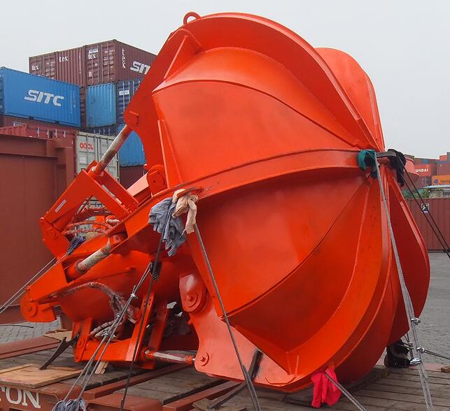 Orange Prentice Log Loader Grapple Cable Rope Stone Bucket Excavator Grab Bucket Hydraulic Scrap Bucket