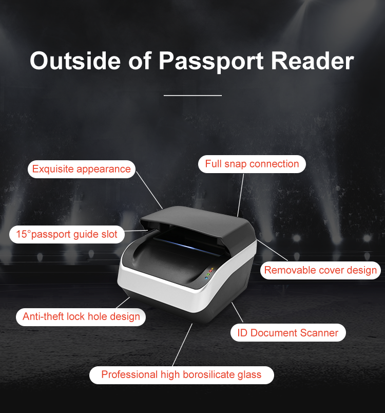 1 Second OCR Processing Speed ID Card Chip Reader for Fast Scanning Passport Scanner