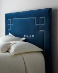 Solid Wooden Frame Divan Modern Fabric Upholstered Headboard Bed