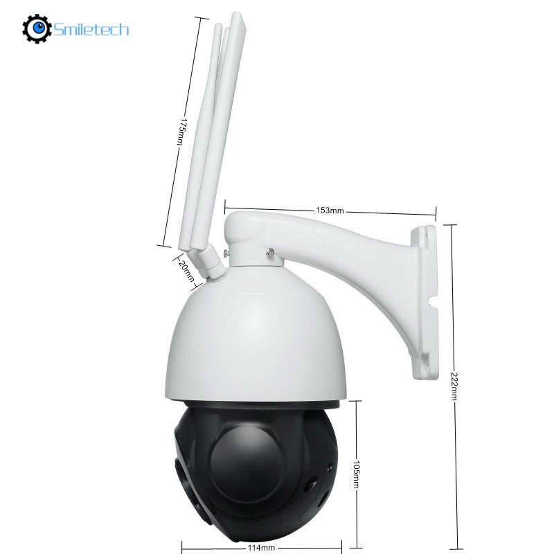 4 inch 20X optical zoom 5MP 60m IR 4G WIFI PTZ camera Waterproof IP66 128GB TF card slot solar 4G 1080p IR speed dome