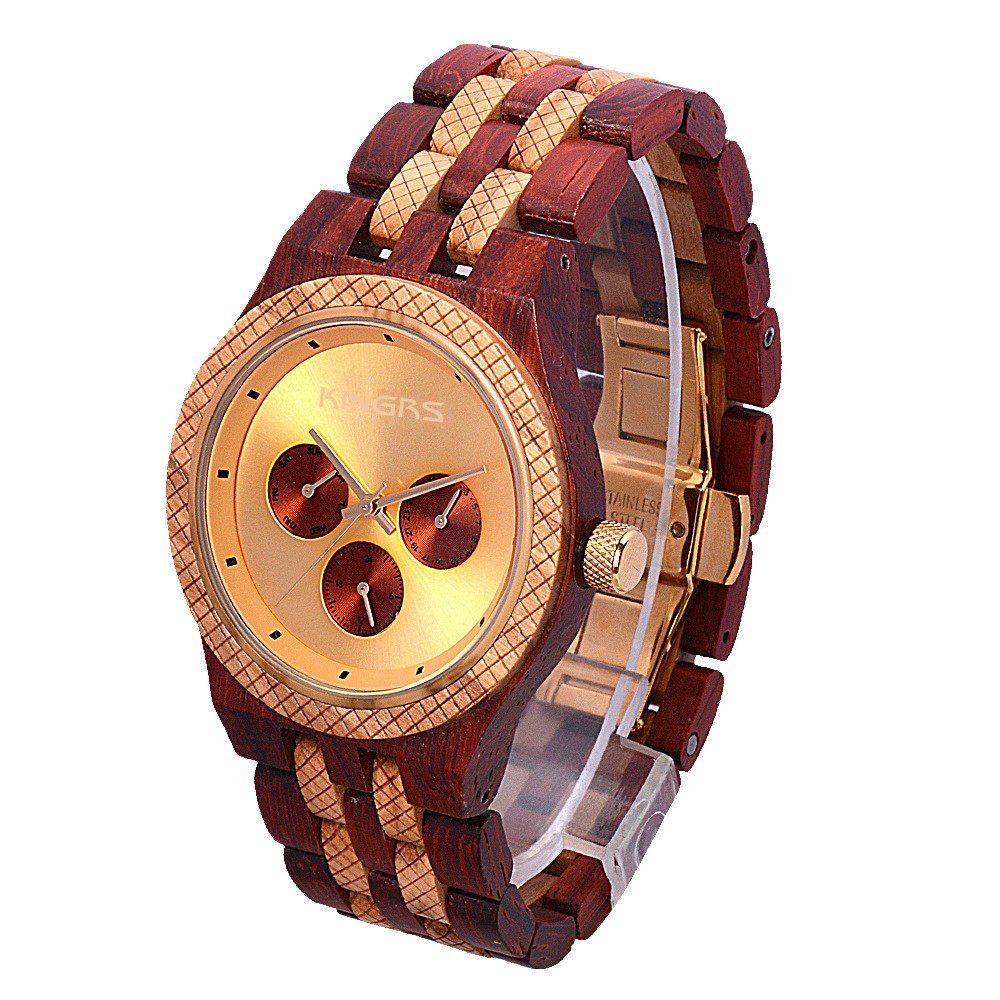Fashion watches men luxury wrist natural wooden watches OEM watch ,Waterproof Multifunction Quartz Movement Men Watch