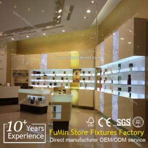 China customized luxury cosmetic showcase display cabinet wholesale