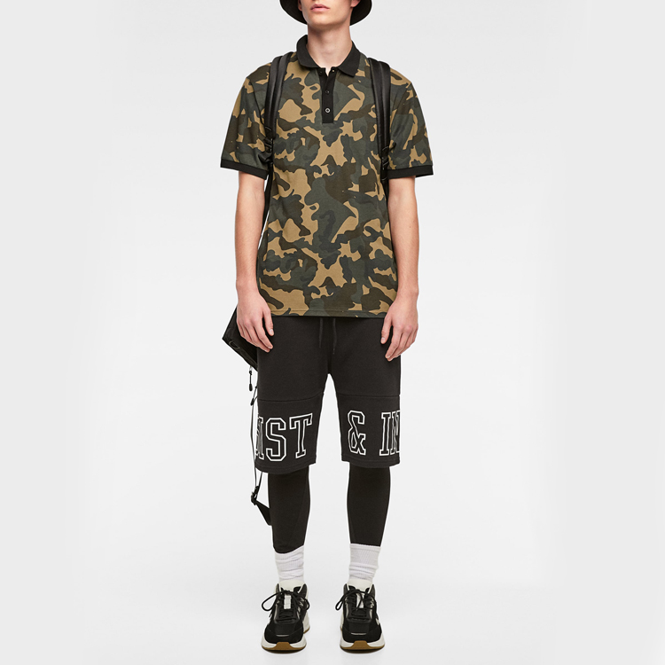 Cotton Casual Mens Polo Style Shirts , Camouflage Golf Shirt For Male