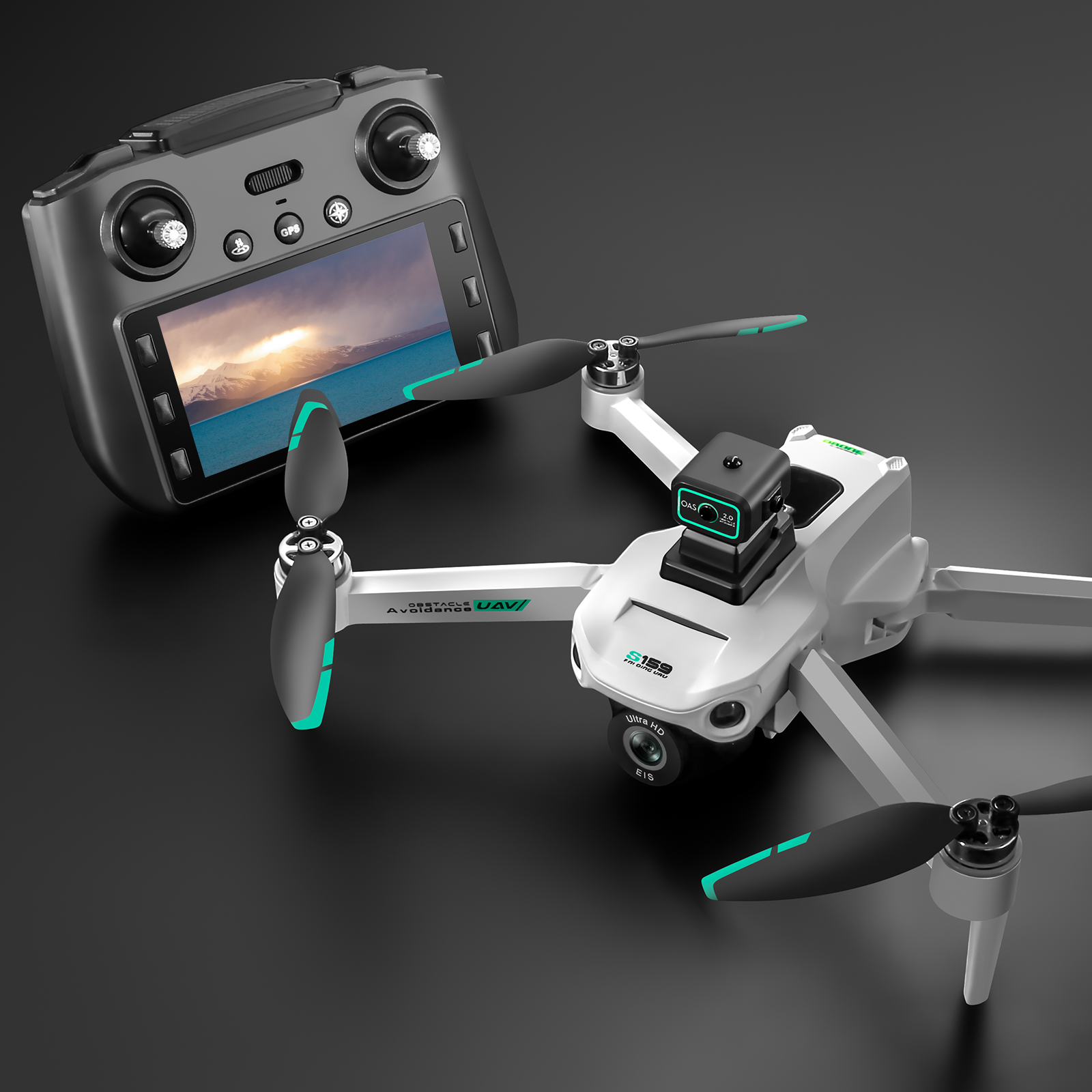 S159 Gps Remote Control Display Screen Professional Camera Brushless Drone Toy Drone Rc with Plastic and 720P Camera