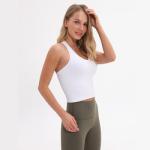 Medium Support Womens Longline Sports Bra 87 Nylon Material Casual Style