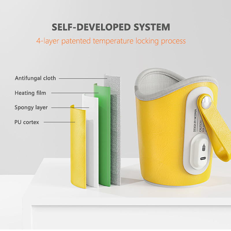 Night Feeding Portable Travel Bottle Warmer Keeper PU leather USB For Breastmilk