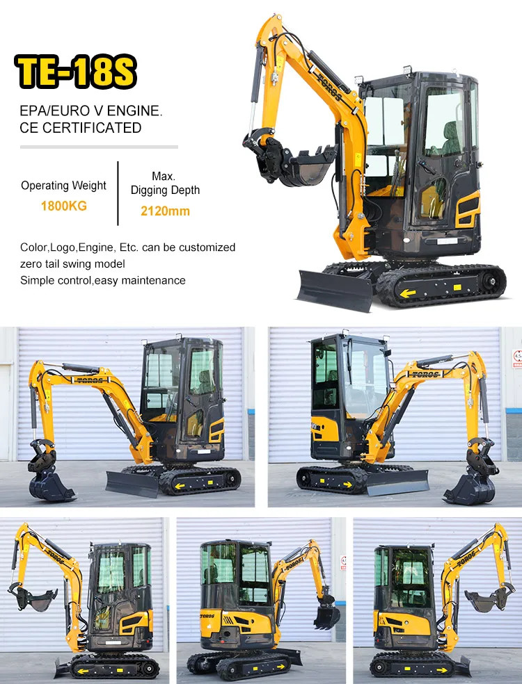 Toros 3.5 Ton Mini Excavator With Kubota Engine Micro Digger Mult Functions bagger