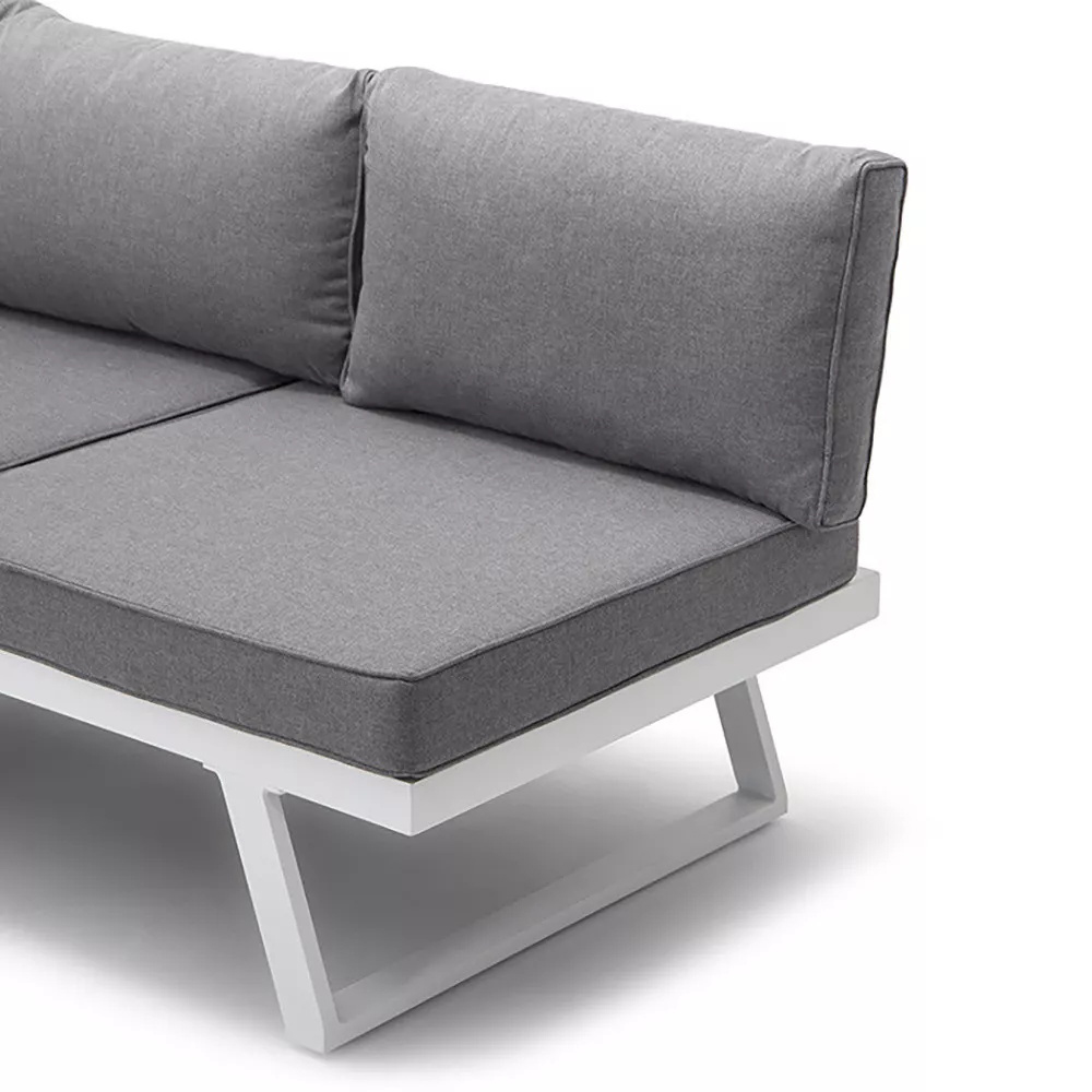 Aluminum Frame Patio Set AJUNION Modern Outdoor Furniture Daybed Sectional Lounge Set