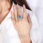 Purple / Aqua Blue / Yellow Gemstone 925 Sterling Silver Zircon Bridal