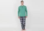Spring Autumn Mens Luxury Sleepwear Functional Placket Side Pockets Design