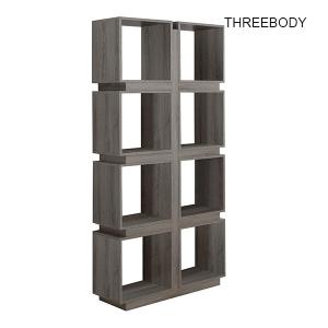 China Modular Home Modern Office Furniture 71 Inch Dark Taupe Reclaimed Look Bookcase wholesale
