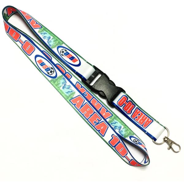 Colorful Dye Sublimation Lanyards Metal Hook Plastic Safety Buckle for Sport