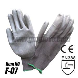 China Gray PU Anti-static Gloves ,Nylon Knit wholesale