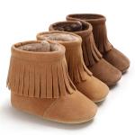 2019 winter wholesale Faux suede Tassel 0-18 months crib baby boots