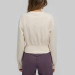 Cotton Fashion Cut And Sew Loose Fitness Crop Top Women Crew Neck Workout