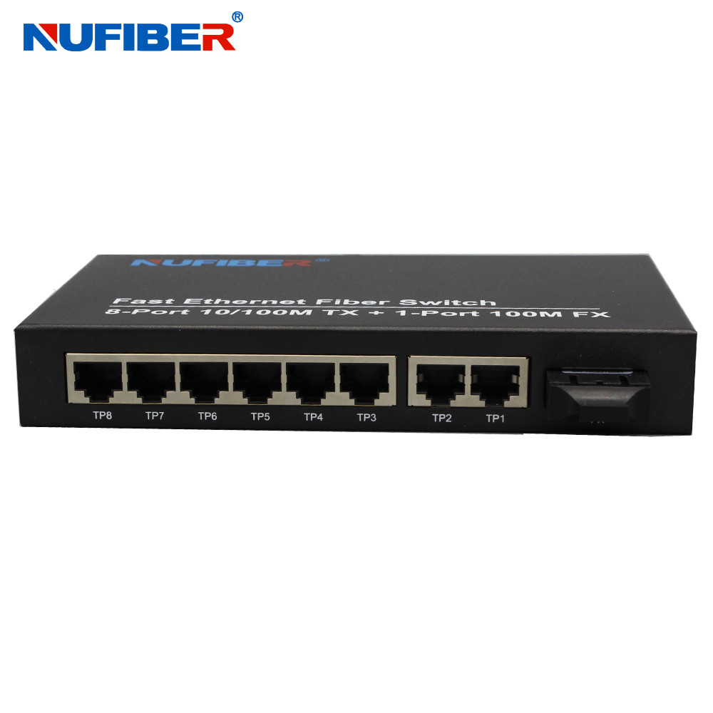 10/100M 8 Port RJ45 1 Fiber Port Dual Fiber MM 1310nm 2km Optical Fiber Ethernet Switch NF-M108C
