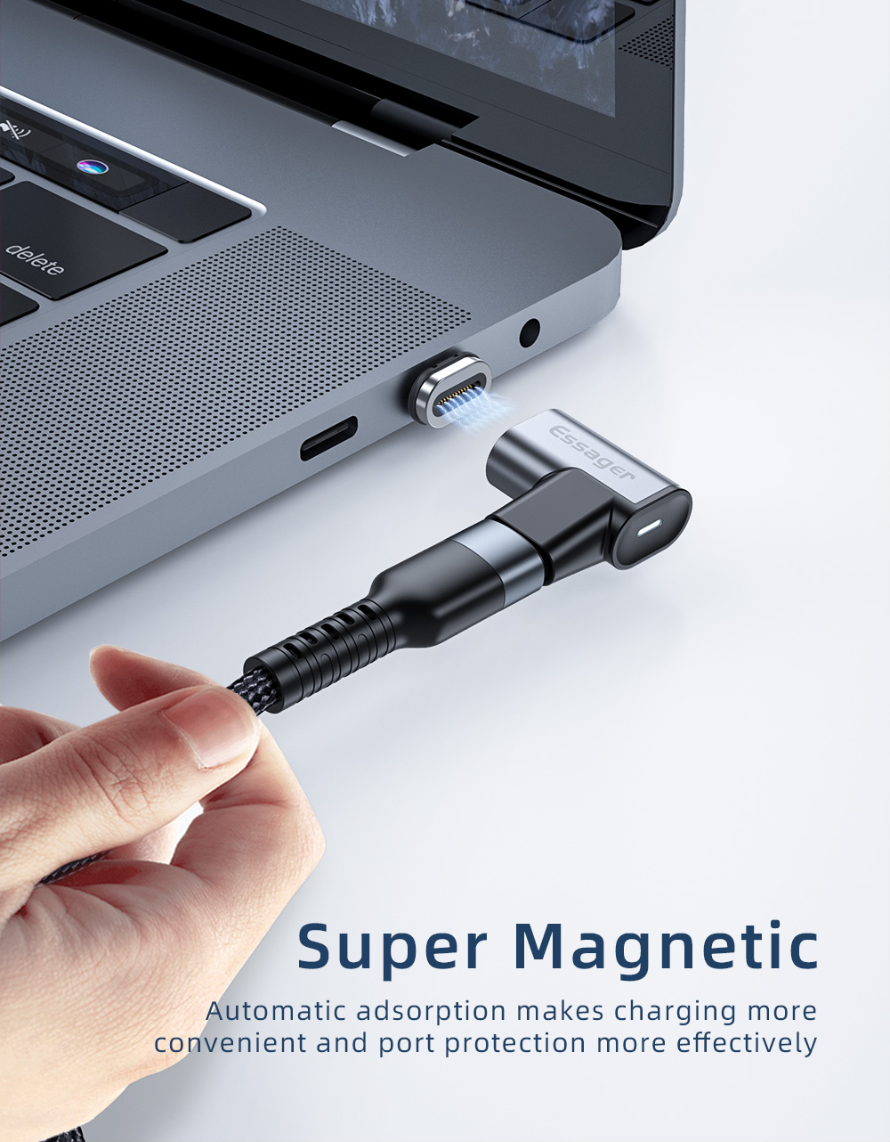 Essager 2021 7-Turn Magnetic 24 Pin Type C OTG USB 3.0 Adapter Support 100W Fast Charge USB 3.1 Data Transfer OTG USB Adapter
