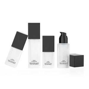China 31.2MM 30CC Foundation Glass Bottle Frosted Glass Cosmetic Bottles wholesale
