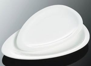 China Best selling product hotel&amp;restaurant white unique shape ceramic dinner plates for wedding wholesale