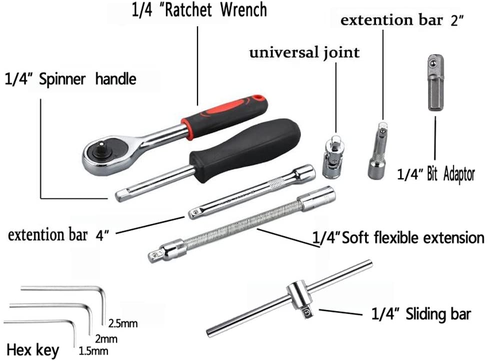 21pcs Red 13pcs Mechanic Tool Set With Metal Cabinet
