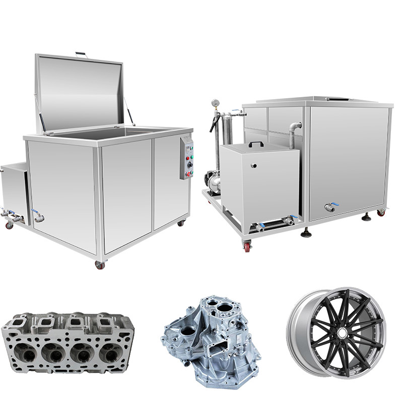 PLC Control 61L Industrial Ultrasonic Engine Cleaner With Oil Filter System 40khz 900W