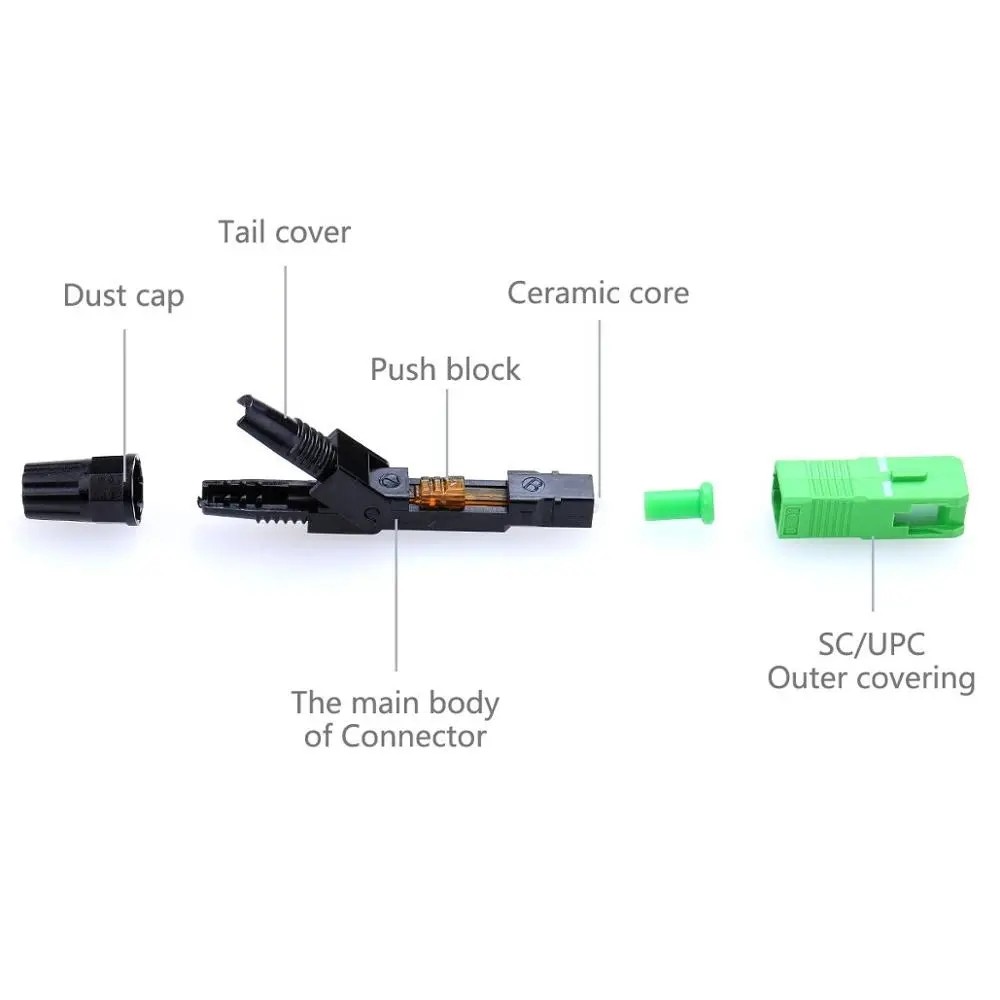 OEM SC APC Single Mode FTTX Fiber Optic Fast Connector Quick Assembly
