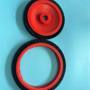 China Monforts Stenter Machine Parts Big And Small Red Brush Wheel Black Hair Standard Size wholesale
